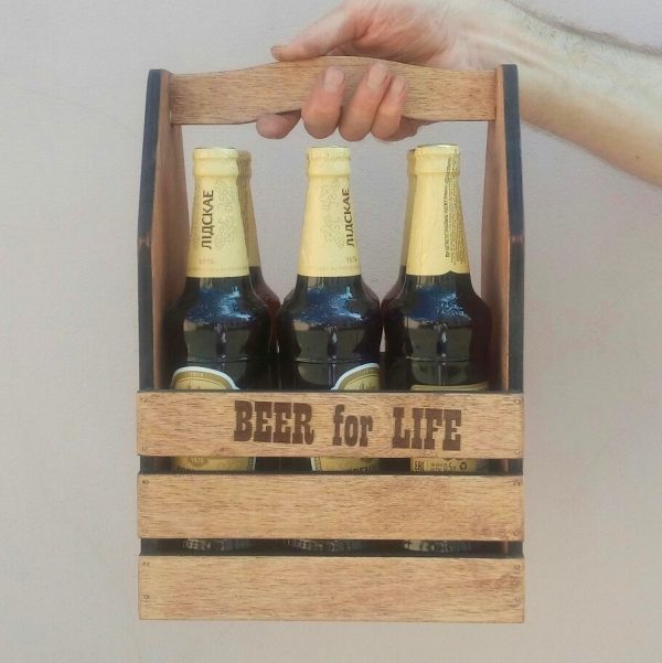 Ящик-переноска для пива с гравировкой