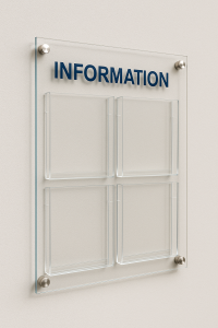 Стенд из оргстекла на дистанционных держателях