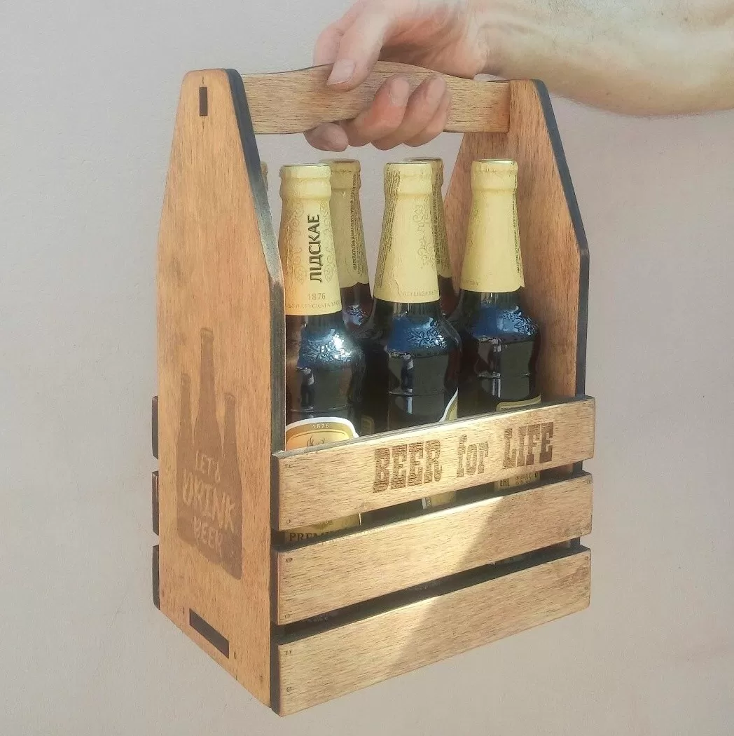 Ящик-переноска для пива с гравировкой